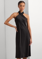 Lauren Ralph Lauren Women's Satin Halter A-Line Dress - Black