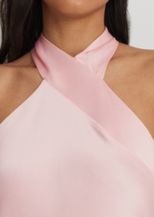 Lauren Ralph Lauren Women's Satin Halter A-Line Dress - Pink Opal