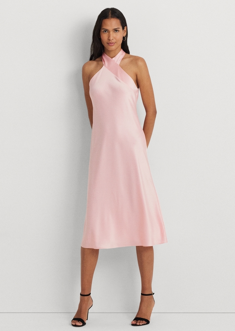 Lauren Ralph Lauren Women's Satin Halter A-Line Dress - Pink Opal