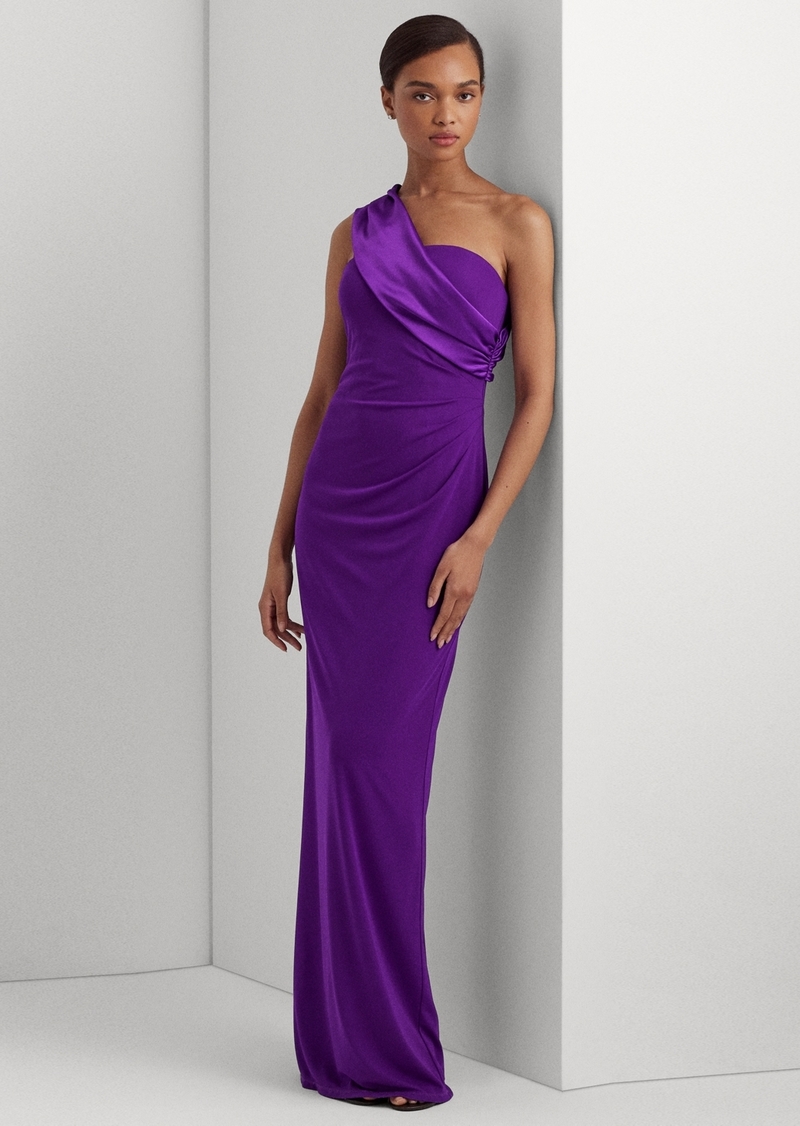 Lauren Ralph Lauren Women's Satin Sash Column Gown - Purple Agate