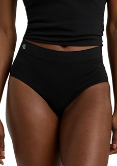 Lauren Ralph Lauren Women's Seamless Stretch Jersey High-Rise Brief Underwear 4L0012 - Black