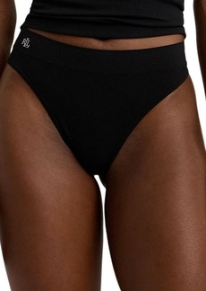 Lauren Ralph Lauren Women's Seamless Stretch Jersey Thong Underwear 4L0010 - Black