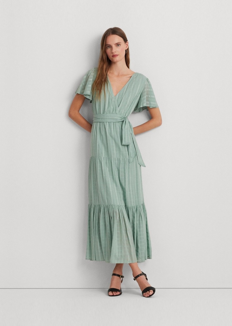 Lauren Ralph Lauren Women's Shadow-Gingham Belted Cotton-Blend Dress - Soft Laurel