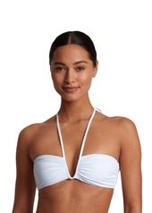 Lauren Ralph Lauren Women's Shirred V-Wire Bandeau Bikini Top - White