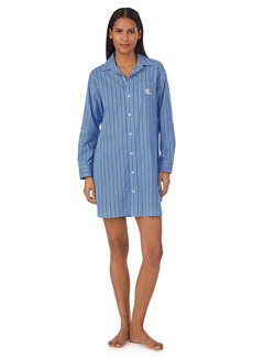 LAUREN Ralph Lauren Women's Short Long Sleeve Sleepshirt
