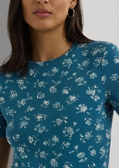 Lauren Ralph Lauren Women's Short-Sleeve Floral Crewneck Tee - Indigo Blue