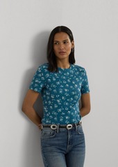 Lauren Ralph Lauren Women's Short-Sleeve Floral Crewneck Tee - Indigo Blue