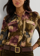 Lauren Ralph Lauren Women's Slim-Fit Floral Shirt - Tan