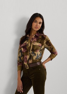 Lauren Ralph Lauren Women's Slim-Fit Floral Shirt - Tan