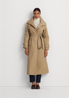 Lauren Ralph Lauren Women's Stand-Collar Maxi Trench Coat - Sand