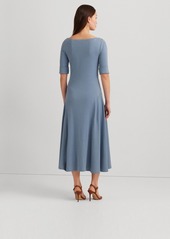 Lauren Ralph Lauren Women's Stretch Cotton Midi Dress - Pale Azure