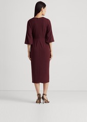 Lauren Ralph Lauren Women's Stretch Jersey Tie-Front Midi Dress - Vintage Burgundy