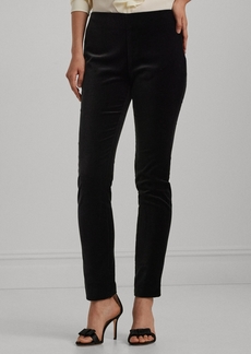 Lauren Ralph Lauren Women's Stretch Velvet Skinny Ankle Pants, Regular & Petite - Black Velvet