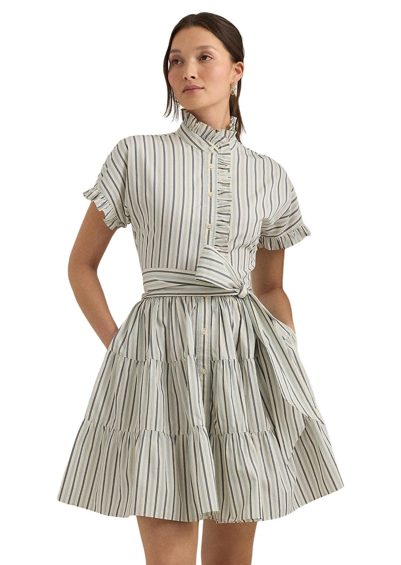 Lauren Ralph Lauren Women's Striped Cotton Broadcloth Shirtdress