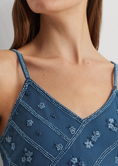 Lauren Ralph Lauren Women's Striped Floral Tulle Gown - Indigo Dusk