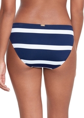 Lauren Ralph Lauren Women's Striped O-Ring Hipster Bikini Bottoms - Dark Navy