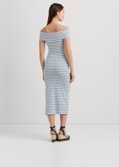 Lauren Ralph Lauren Women's Striped Off-the-Shoulder Midi Dress - White Multi