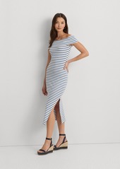 Lauren Ralph Lauren Women's Striped Off-the-Shoulder Midi Dress - White Multi