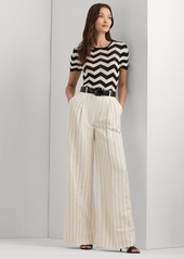 Lauren Ralph Lauren Women's Striped Wide-Leg Pants - Mascarpone Cream/black