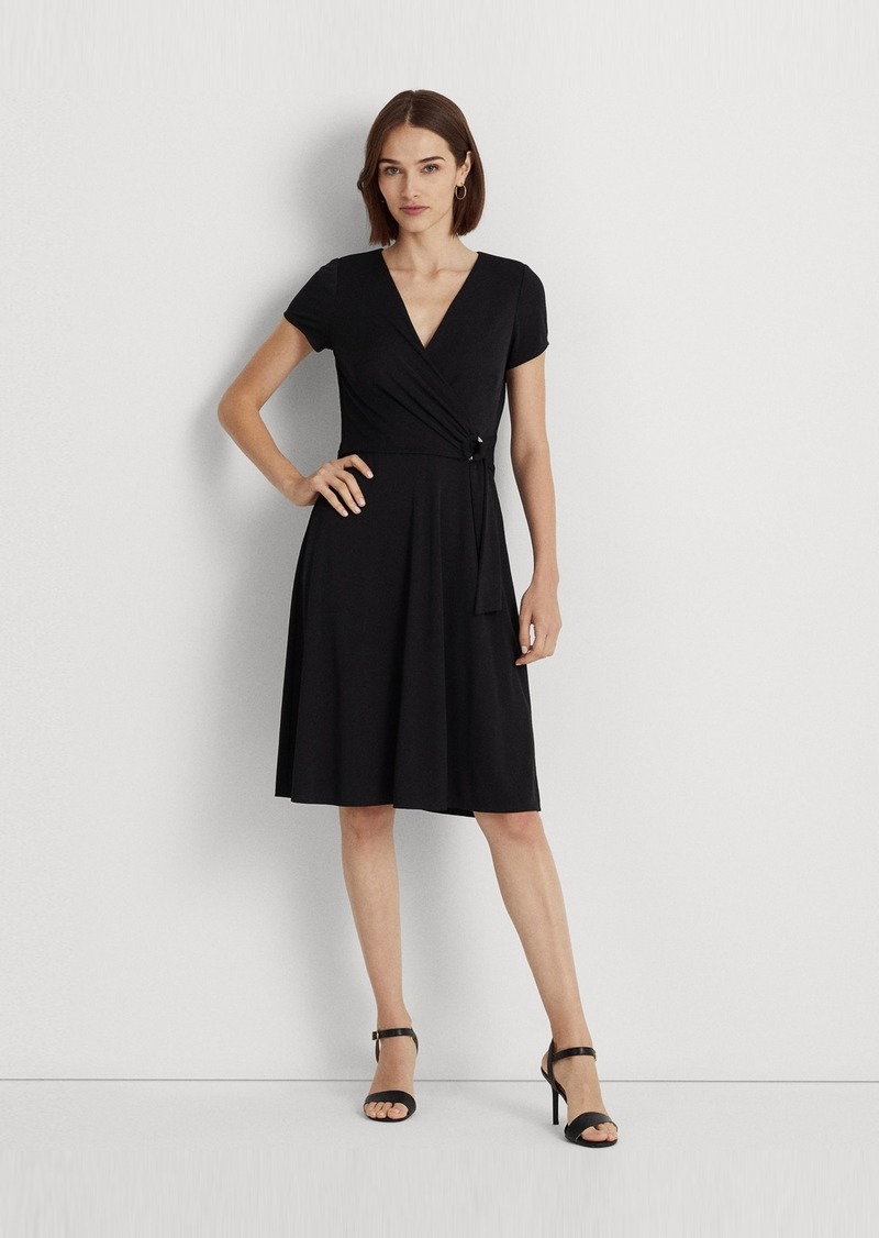 Lauren Ralph Lauren Women's Surplice Jersey Dress - Black
