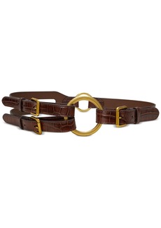 Lauren Ralph Lauren Women's Tri-Strap O-Ring Belt - Dark Mahogany