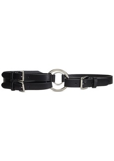 Lauren Ralph Lauren Women's Tri-Strap O-Ring Leather Belt - Black