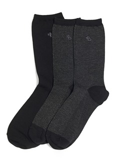 Lauren Ralph Lauren Women's Tweed Cotton Trouser 3 Pack Socks - Black