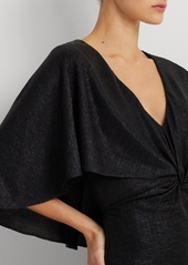 Lauren Ralph Lauren Women's Twist-Front Cape-Overlay Gown - Black