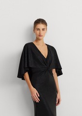 Lauren Ralph Lauren Women's Twist-Front Cape-Overlay Gown - Black