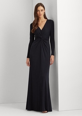 Lauren Ralph Lauren Women's Twisted Long-Sleeve Gown - Black
