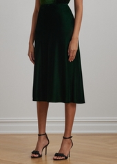 Lauren Ralph Lauren Women's Velvet A-Line Skirt - Green