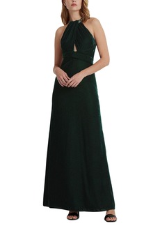 Lauren Ralph Lauren Women's Velvet Beaded Halter Gown - Dark Season Green Velvet