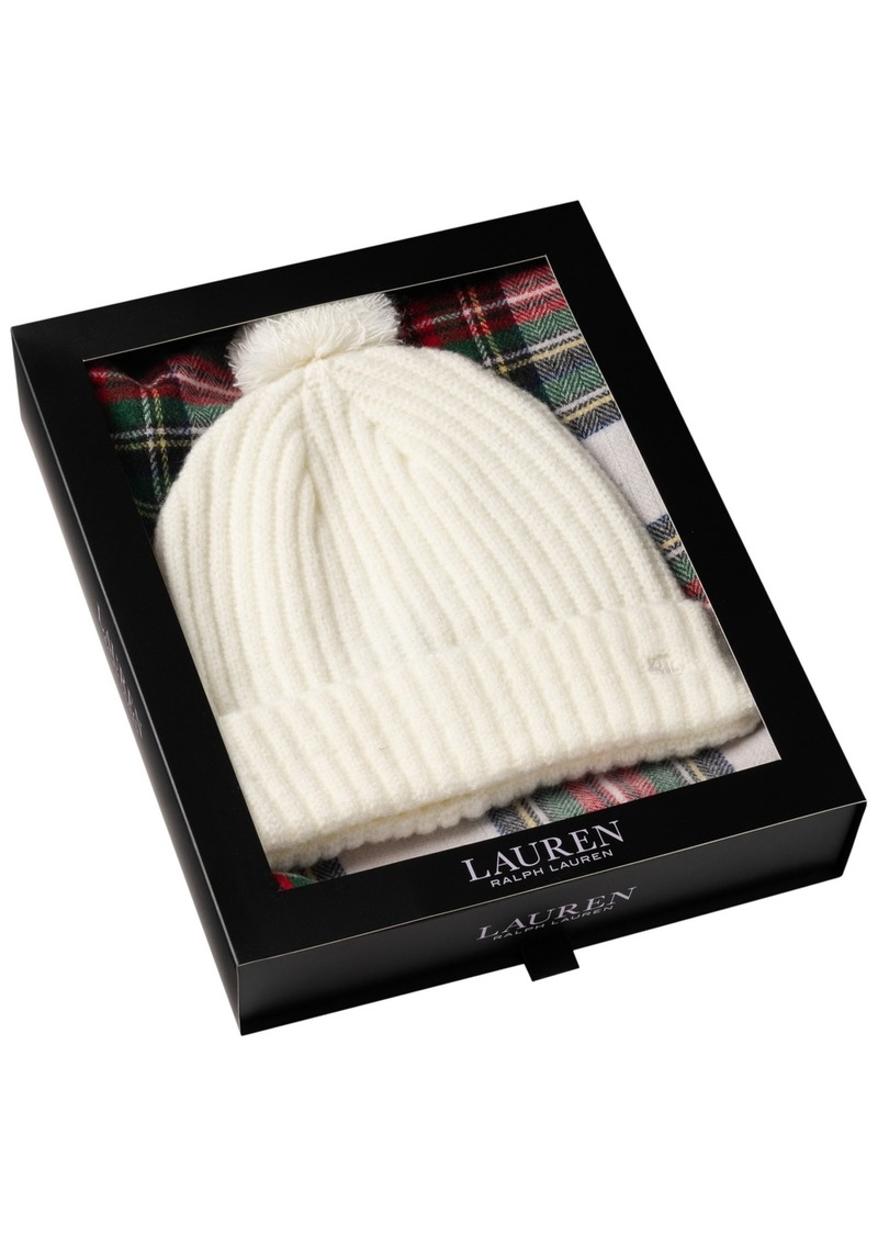 Lauren Ralph Lauren Woven Scarf and Knit Hats - cream stewart