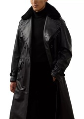 Ralph Lauren Leather & Shearling Trench Coat