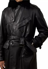 Ralph Lauren Leather & Shearling Trench Coat