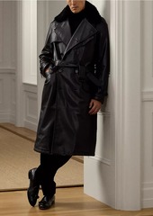 Ralph Lauren Leather & Shearling Trench Coat