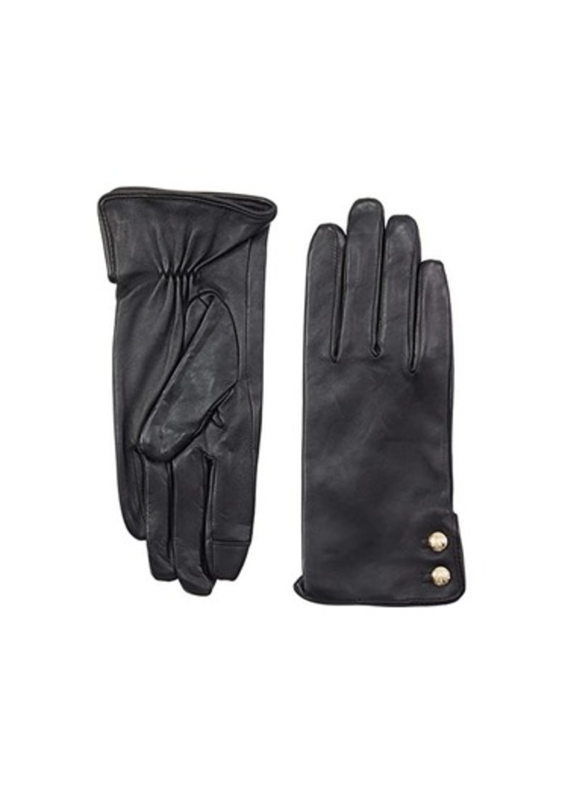 Ralph Lauren Leather Button Touch Gloves