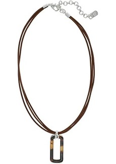 Ralph Lauren Leather Coil Link Pendant Necklace