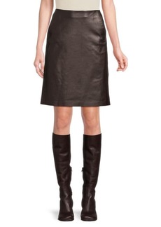Ralph Lauren Leather Mini Pencil Skirt