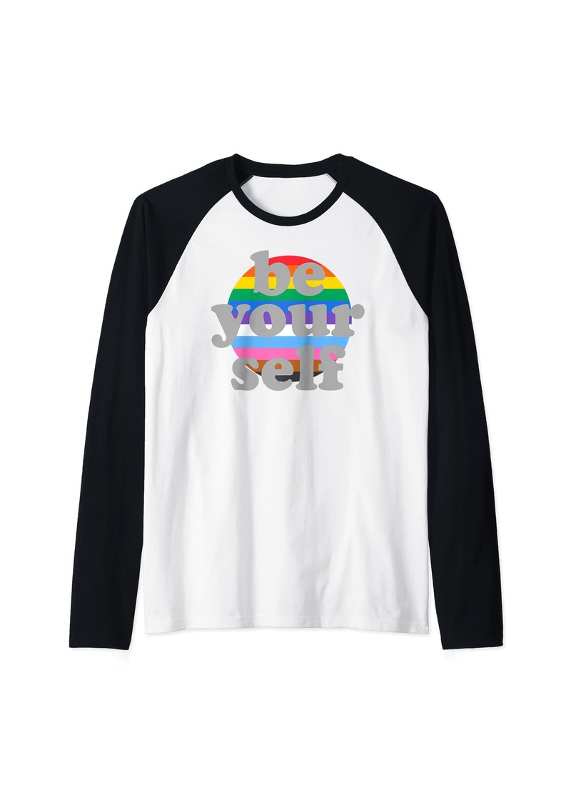 Ralph Lauren LGBTQ+ Equality Hurts No One - Be Yourself - Pride Colors Raglan Baseball Tee