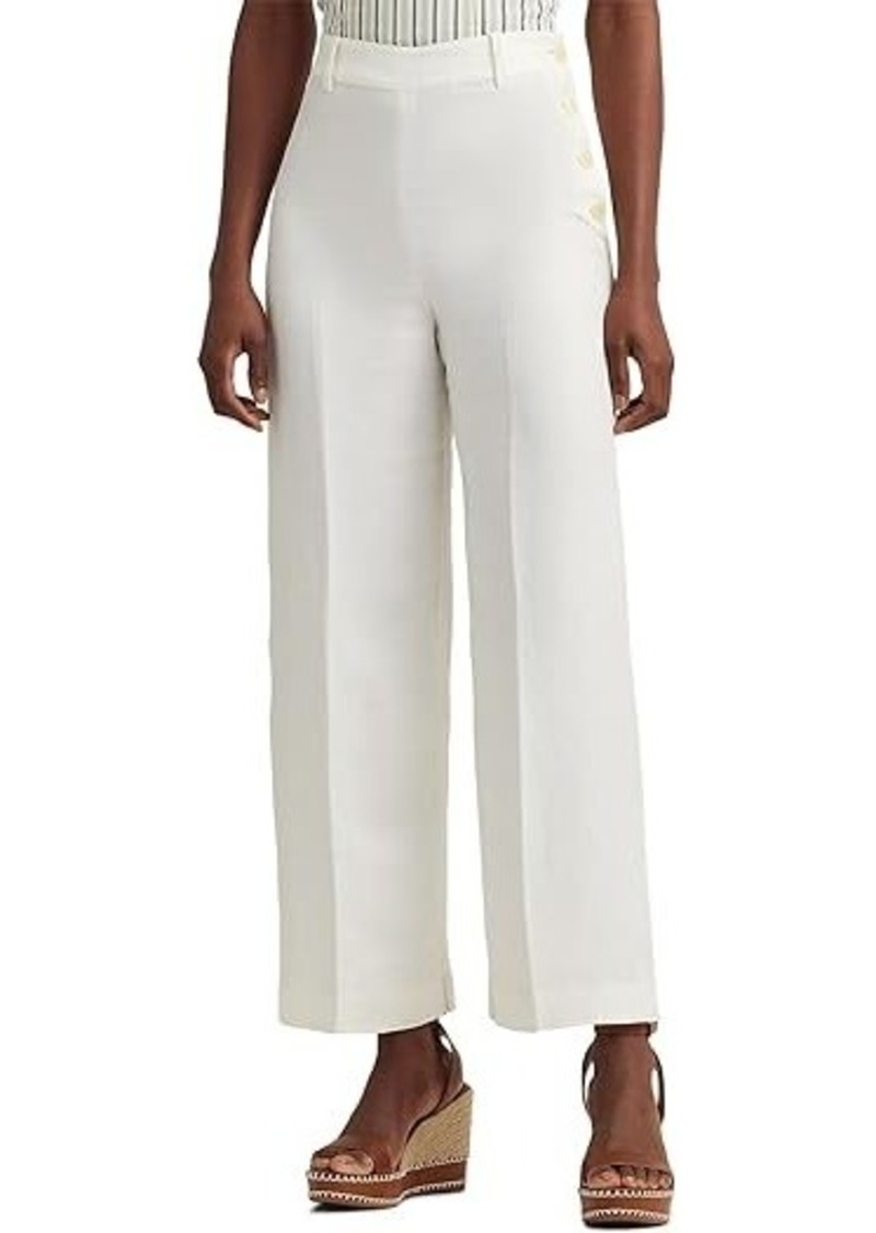 Ralph Lauren Linen-Blend Twill Wide-Leg Cropped Pants