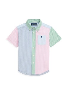 Ralph Lauren: Polo Little Boy's& Boy's Seersucker Colorblock Short-Sleeve Shirt