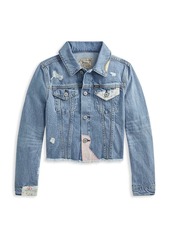 Ralph Lauren Little Girl's & Girl's Distressed Denim Jacket