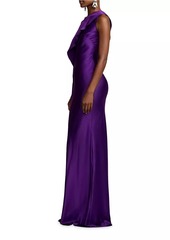 Ralph Lauren Lizzie Satin One-Shoulder Gown