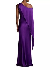 Ralph Lauren Lizzie Satin One-Shoulder Gown