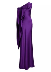 Ralph Lauren Lizzie Satin One-Shoulder Gown