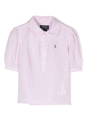Ralph Lauren logo-embroidered striped linen shirt