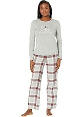 Ralph Lauren Long Sleeve Knit Top Long Pants Pajamas w/ Applique