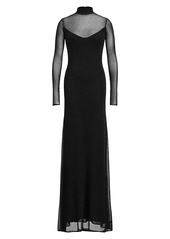 Ralph Lauren Long Sleeve Turtleneck Evening Gown