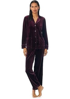 Ralph Lauren Long Sleeve Velvet Notch Collar Long PJ Set